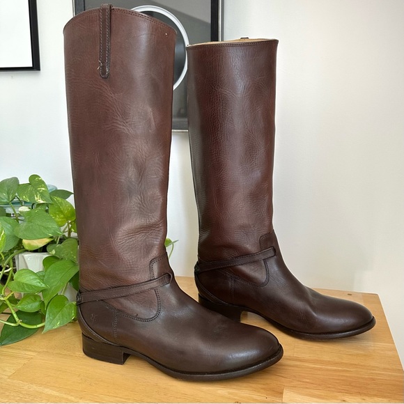Frye Shoes - Frye Women’s Brown Leather Tall Riding Boots Pull-on Size 11